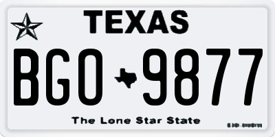 TX license plate BGO9877