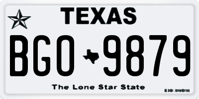 TX license plate BGO9879