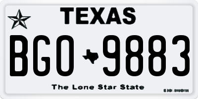 TX license plate BGO9883