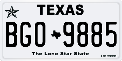 TX license plate BGO9885
