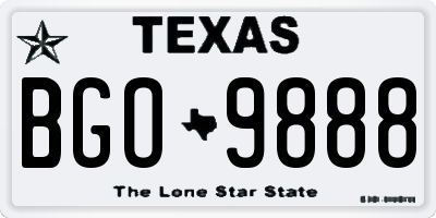 TX license plate BGO9888