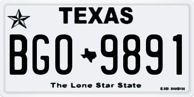 TX license plate BGO9891