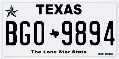 TX license plate BGO9894