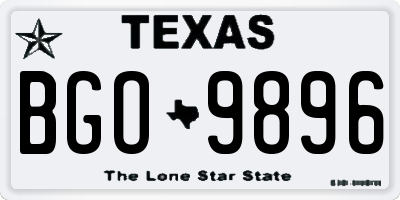 TX license plate BGO9896