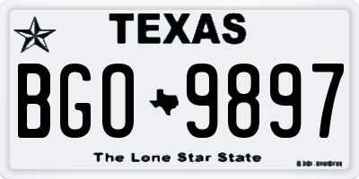 TX license plate BGO9897