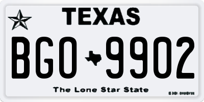 TX license plate BGO9902