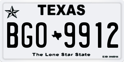 TX license plate BGO9912
