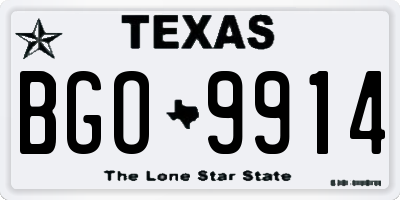 TX license plate BGO9914