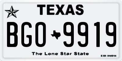 TX license plate BGO9919