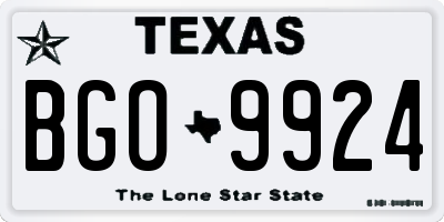 TX license plate BGO9924