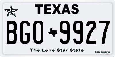 TX license plate BGO9927
