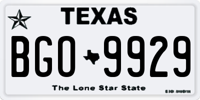 TX license plate BGO9929