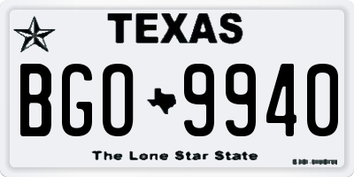 TX license plate BGO9940