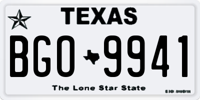 TX license plate BGO9941