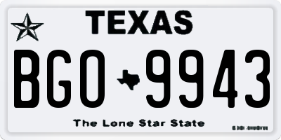 TX license plate BGO9943