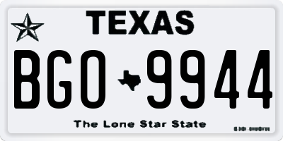 TX license plate BGO9944