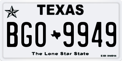 TX license plate BGO9949