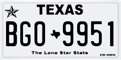 TX license plate BGO9951