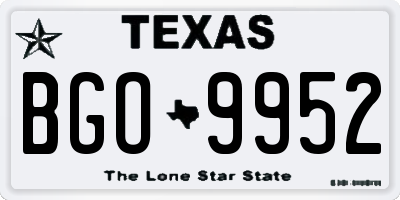 TX license plate BGO9952