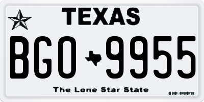 TX license plate BGO9955