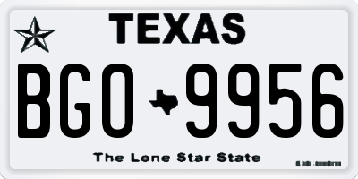 TX license plate BGO9956