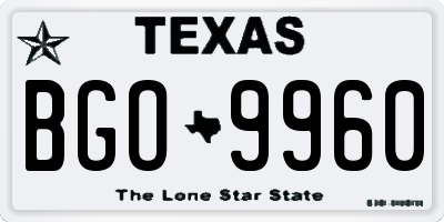 TX license plate BGO9960