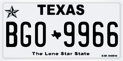TX license plate BGO9966