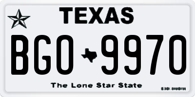 TX license plate BGO9970