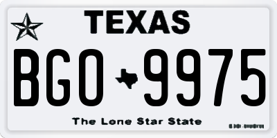 TX license plate BGO9975