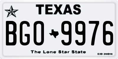 TX license plate BGO9976