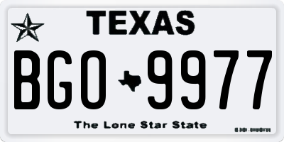TX license plate BGO9977