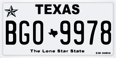 TX license plate BGO9978