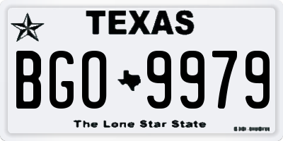 TX license plate BGO9979