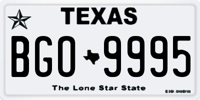 TX license plate BGO9995