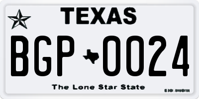 TX license plate BGP0024