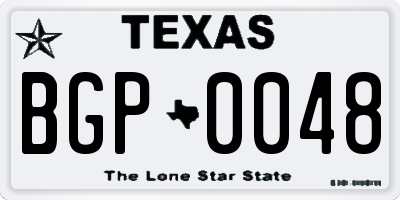 TX license plate BGP0048