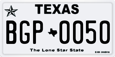 TX license plate BGP0050
