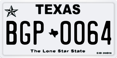 TX license plate BGP0064