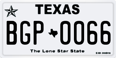 TX license plate BGP0066