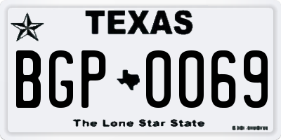 TX license plate BGP0069