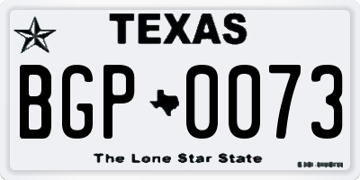 TX license plate BGP0073