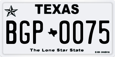 TX license plate BGP0075