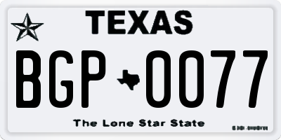 TX license plate BGP0077