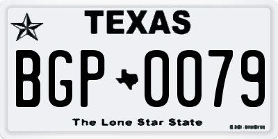 TX license plate BGP0079