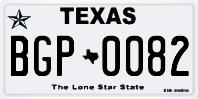 TX license plate BGP0082