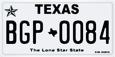 TX license plate BGP0084