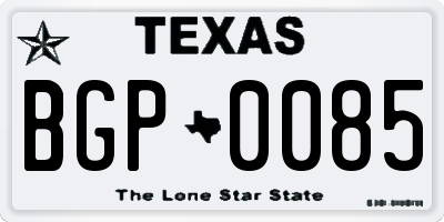 TX license plate BGP0085