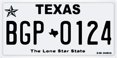TX license plate BGP0124