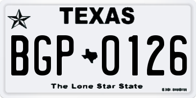 TX license plate BGP0126