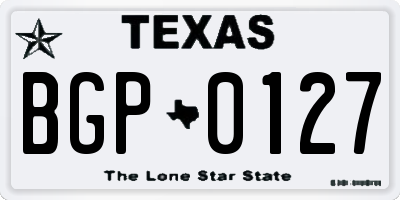 TX license plate BGP0127